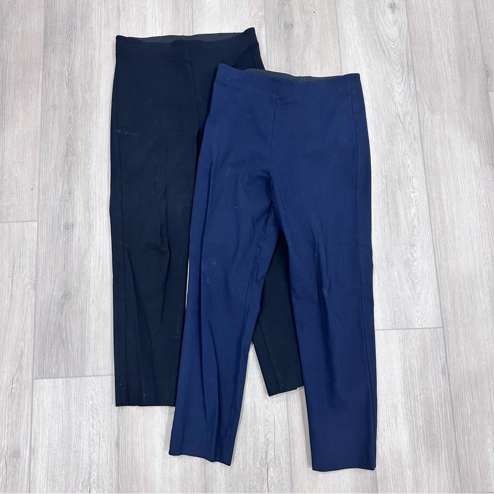 Equestrian pull on style straight leg pants bundle black & navy blue small